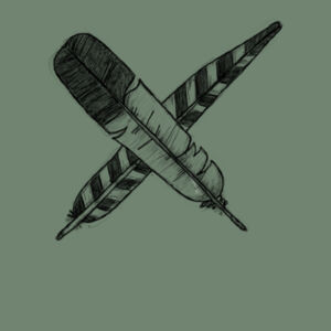 Feather X (black) (F) Design