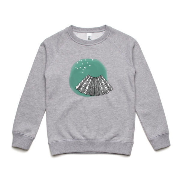 Fantail on Green Kids Sweatshirt Thumbnail